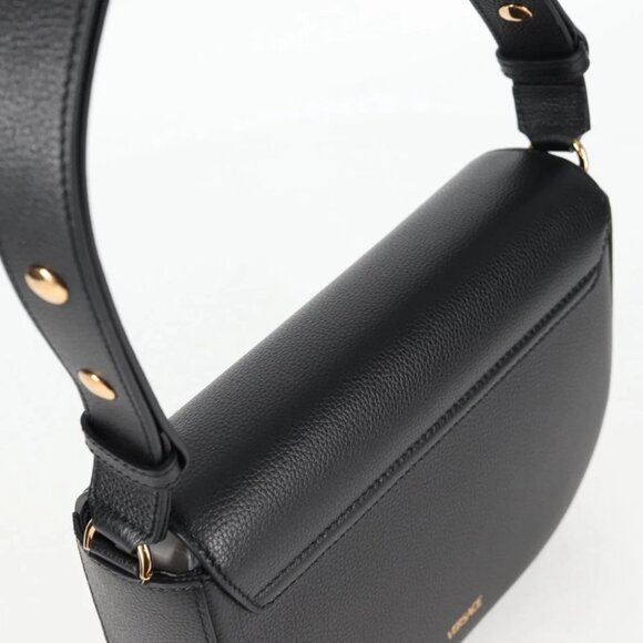 VERSACE Shoulder Bag Leather Black Gold Auth 118818A - Picture 9 of 13